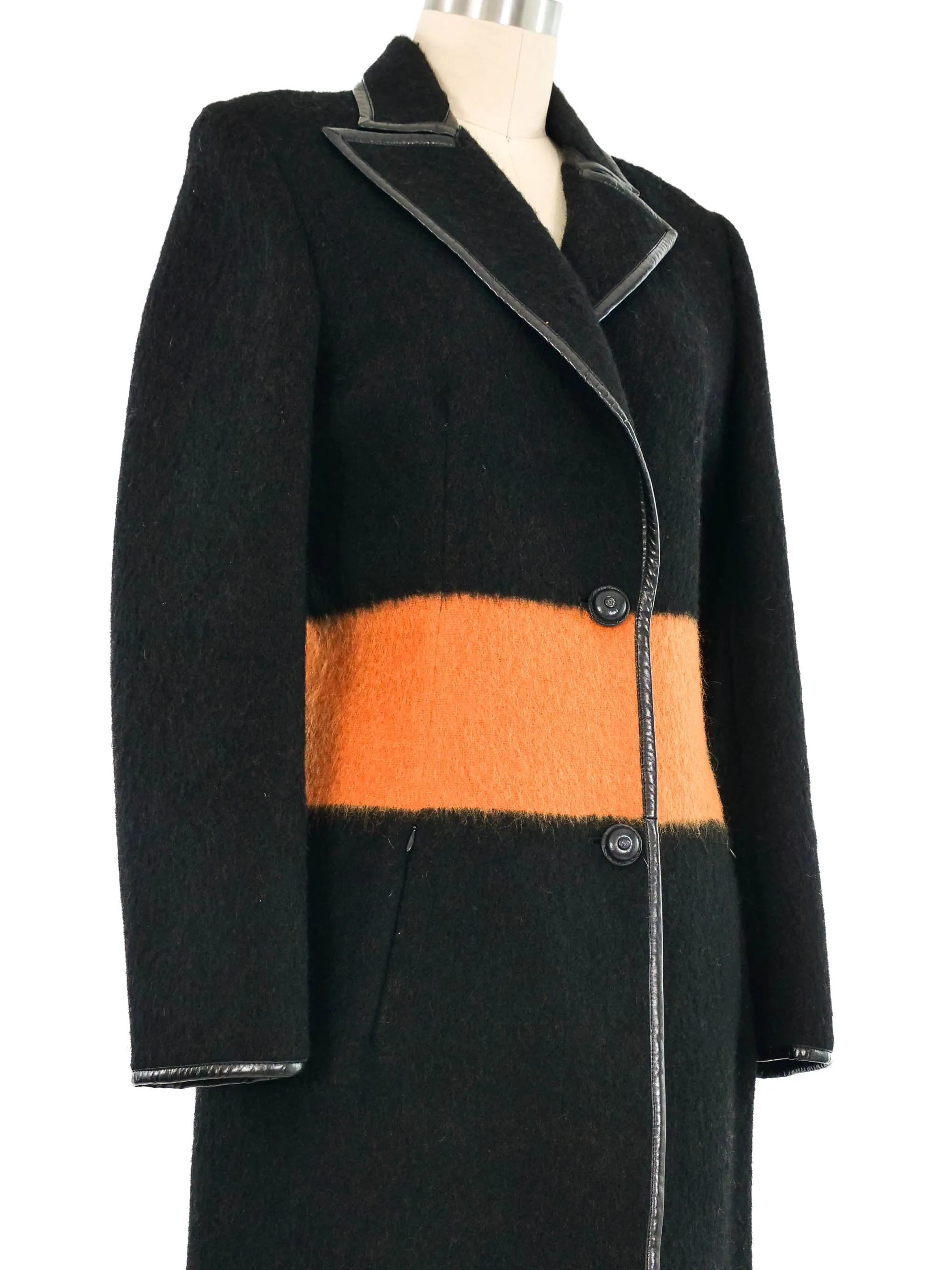 1991 Gianni Versace Color Block Mohair Coat