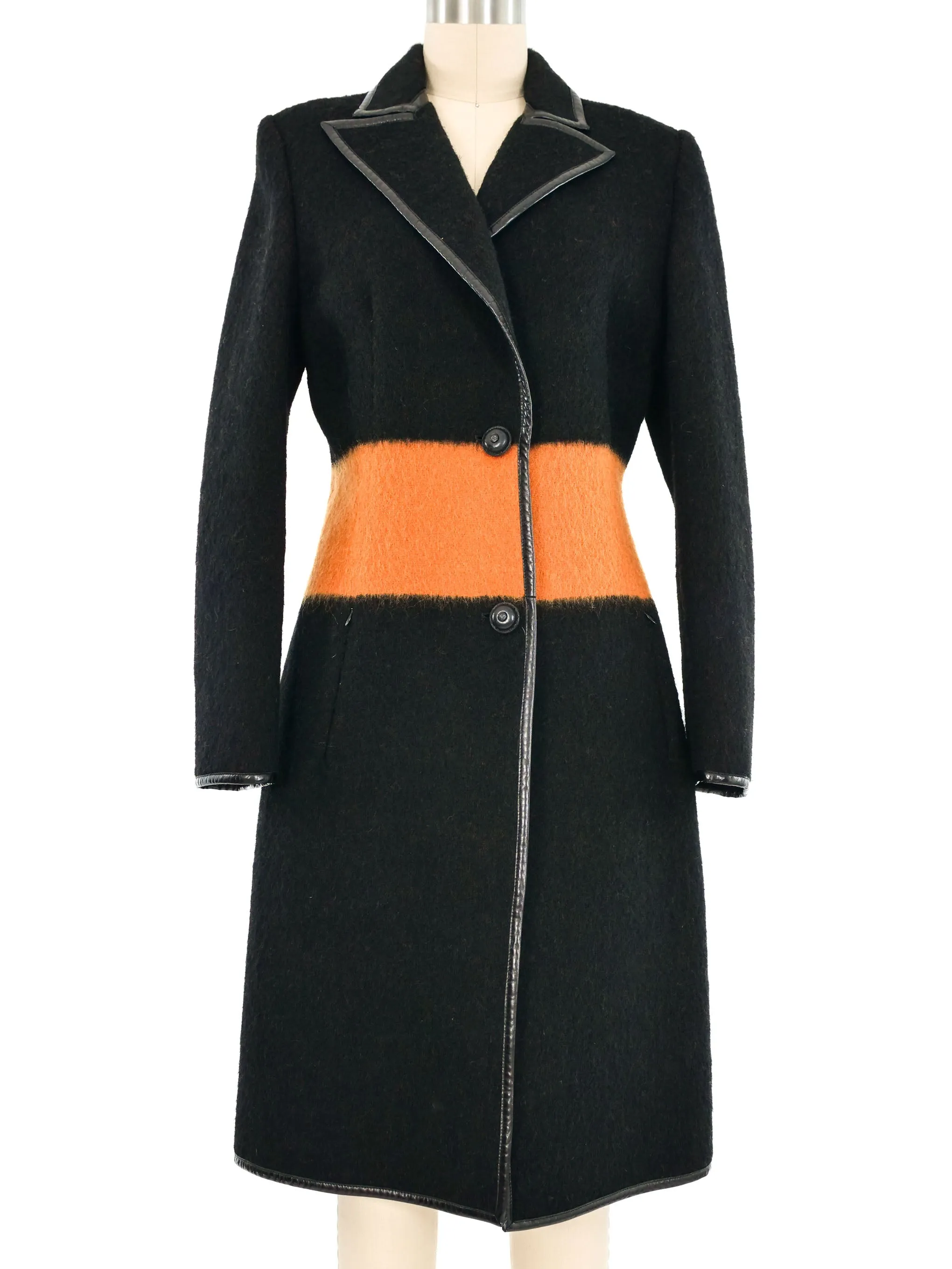 1991 Gianni Versace Color Block Mohair Coat