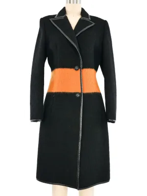 1991 Gianni Versace Color Block Mohair Coat