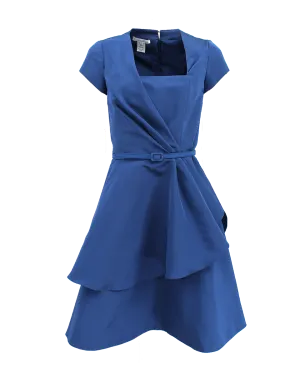 Asymmetric Belted A-Line Dress