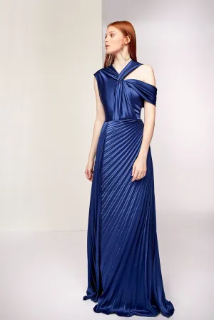 Asymmetric Pleated A-line Dress