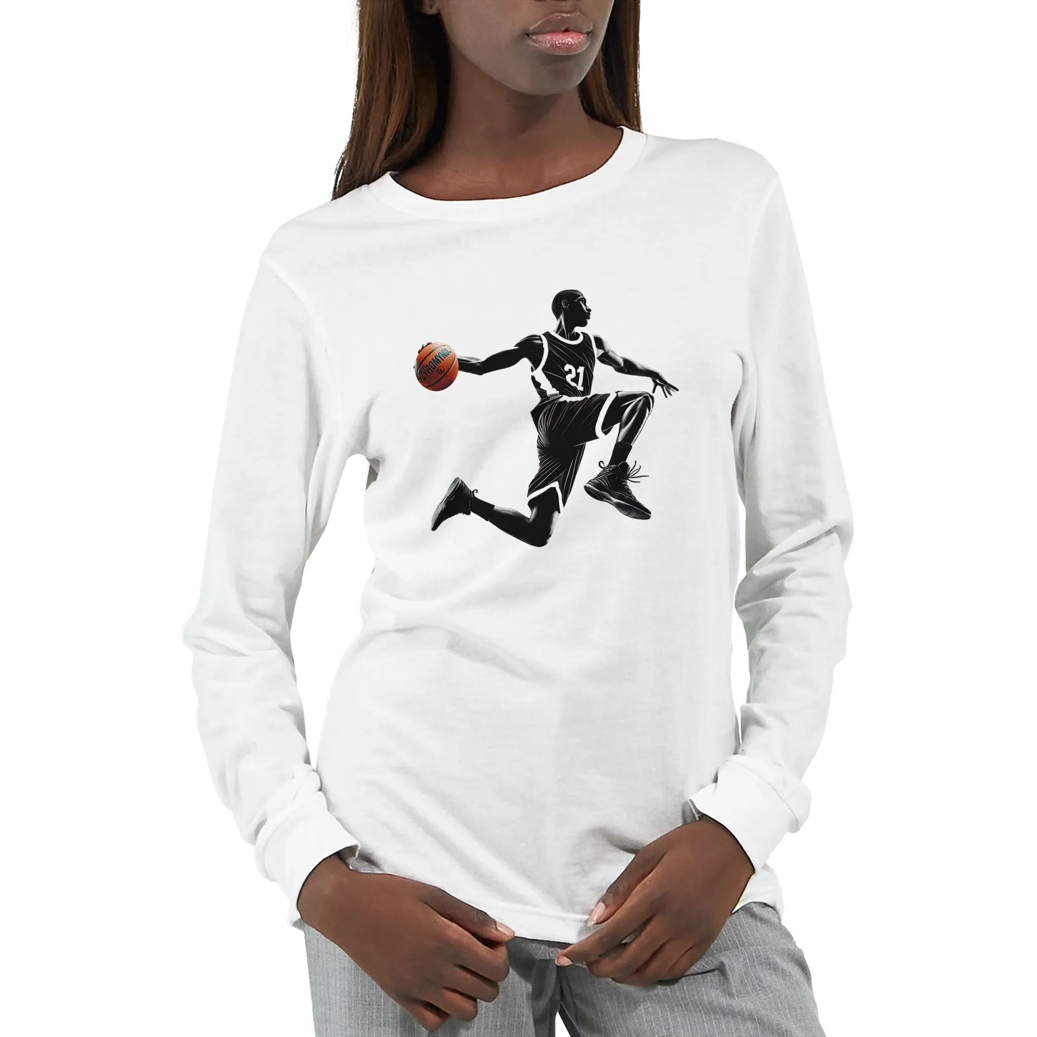 Basketball Player Mid-Air - Premium Unisex Longsleeve T-shirt