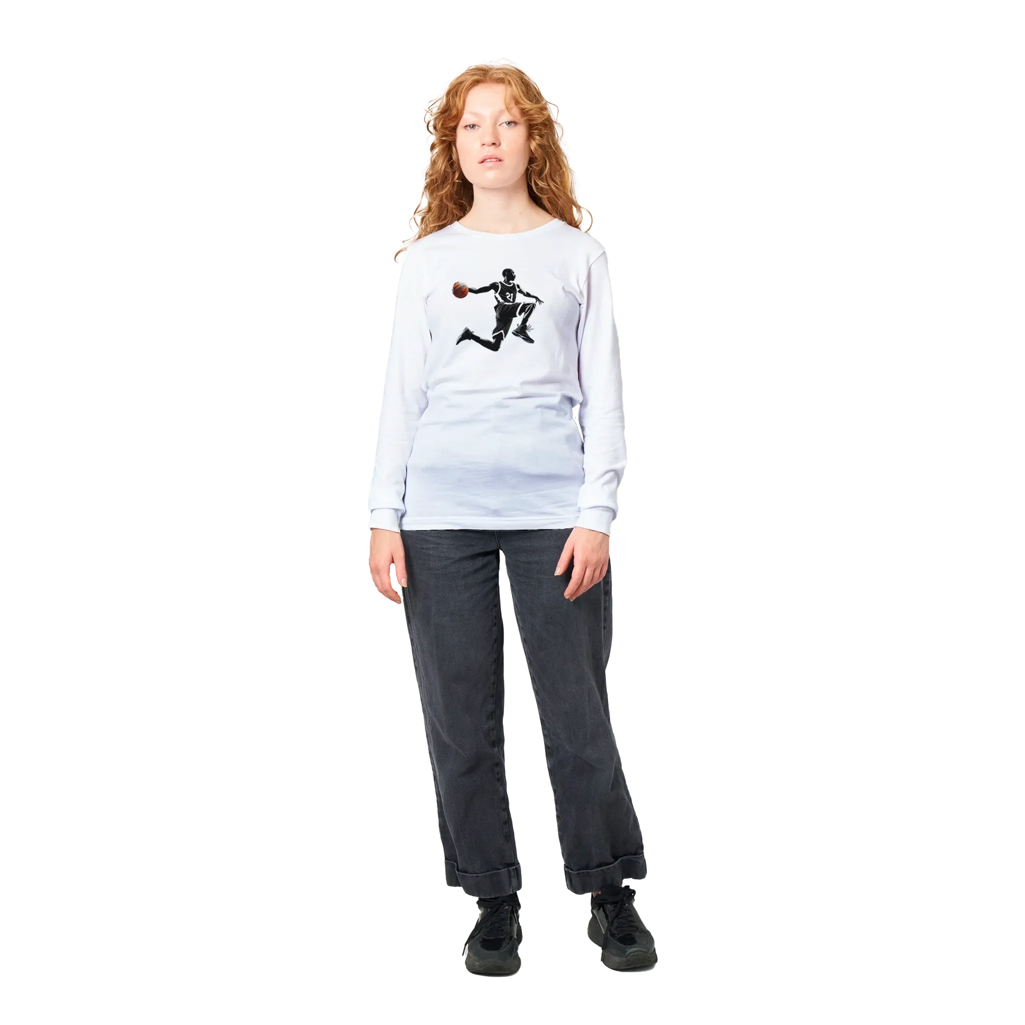 Basketball Player Mid-Air - Premium Unisex Longsleeve T-shirt