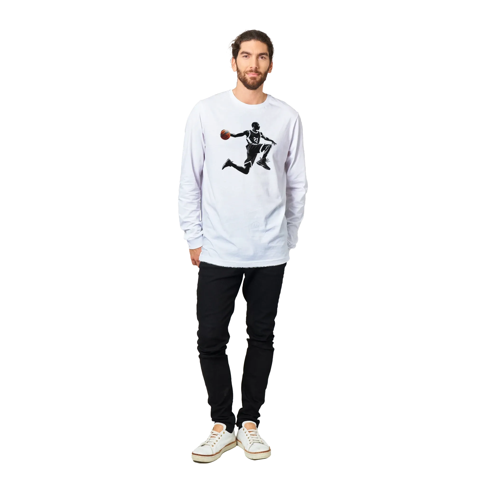 Basketball Player Mid-Air - Premium Unisex Longsleeve T-shirt