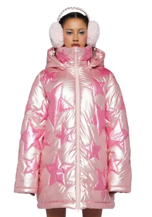 Beyond The Stars Puffer Jacket- Pink