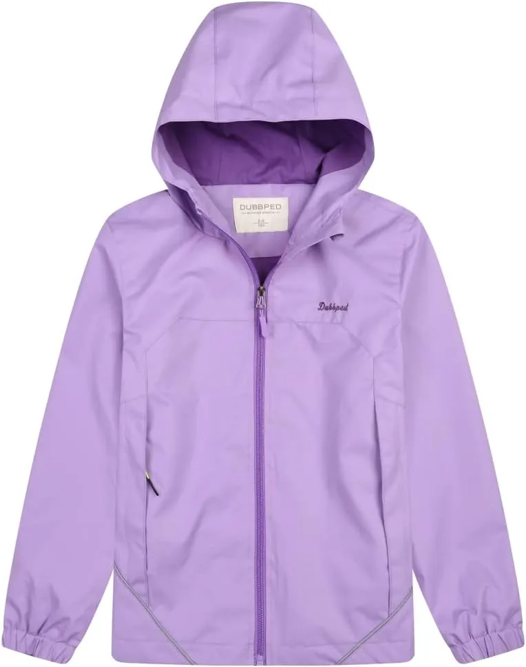 Boys Girls Rain Jacket Hooded Windbreaker Lightweight Waterproof Raincoat for Kids