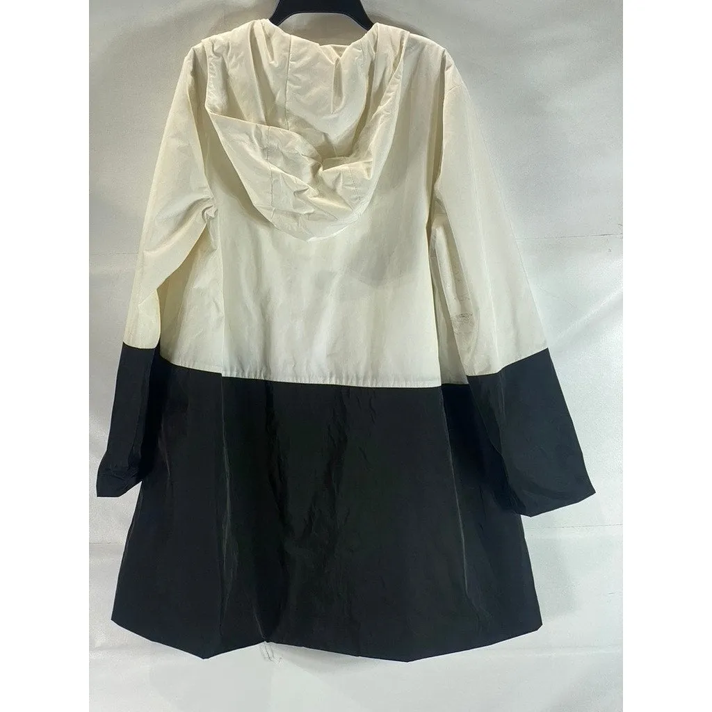 CANTAO Women's Cream/Black Snap Button Lightweight Windbreaker Jacket SZ S