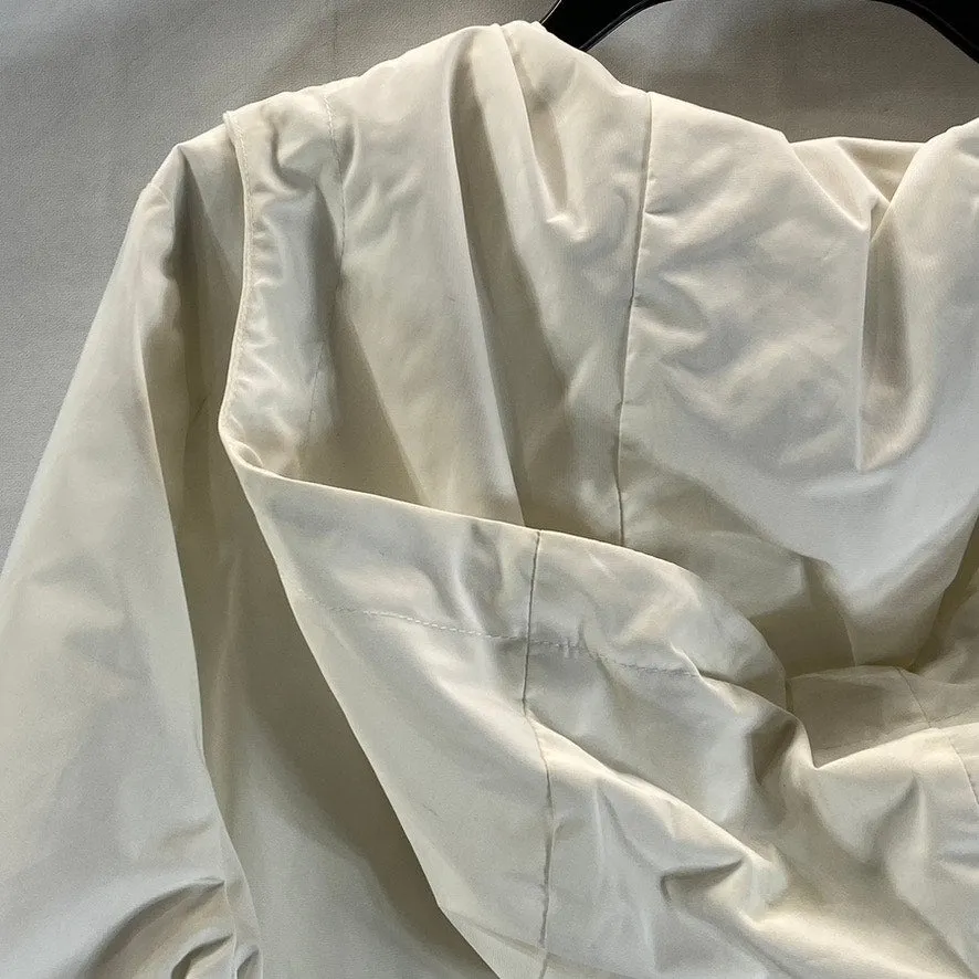 CANTAO Women's Cream/Black Snap Button Lightweight Windbreaker Jacket SZ S