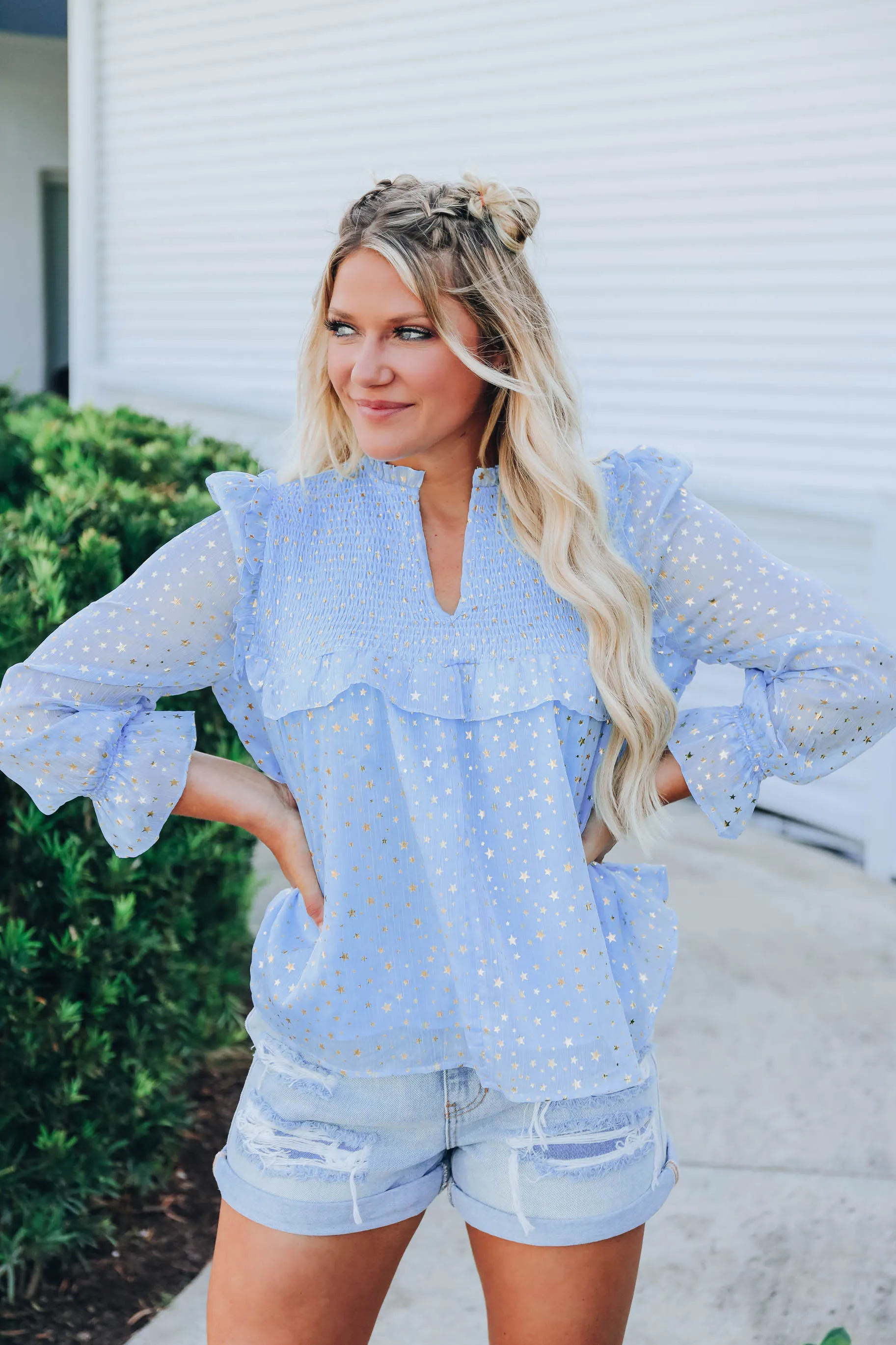 Capella Chiffon Blouse - Blue