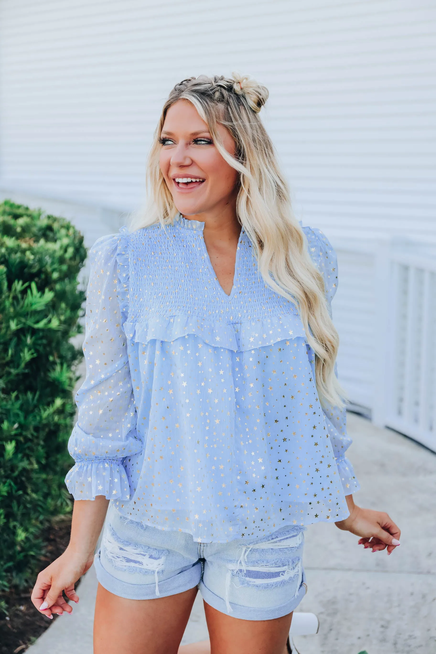 Capella Chiffon Blouse - Blue