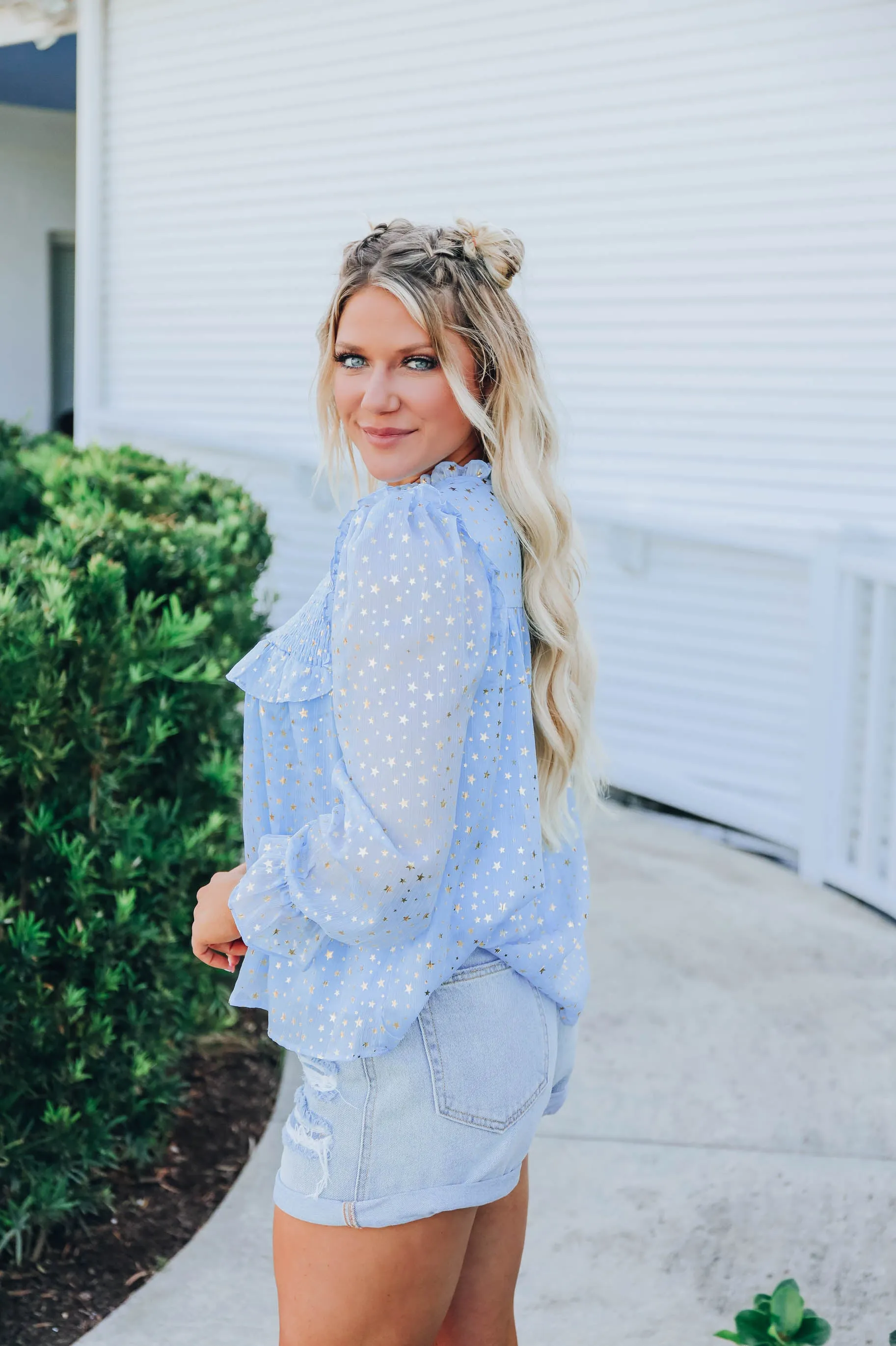 Capella Chiffon Blouse - Blue