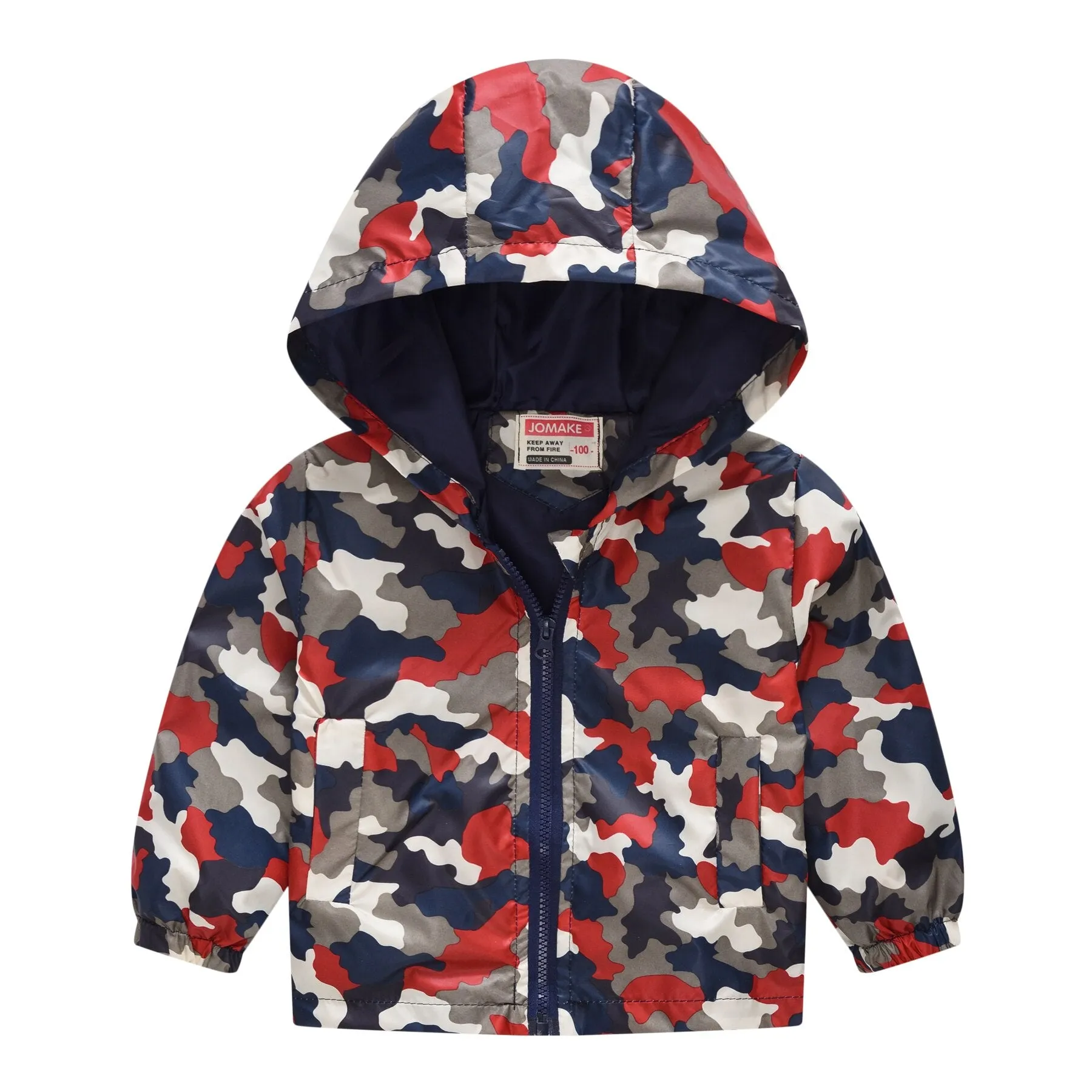 Cartoon Dinosaur Print Windbreaker Jacket for Kids Boys