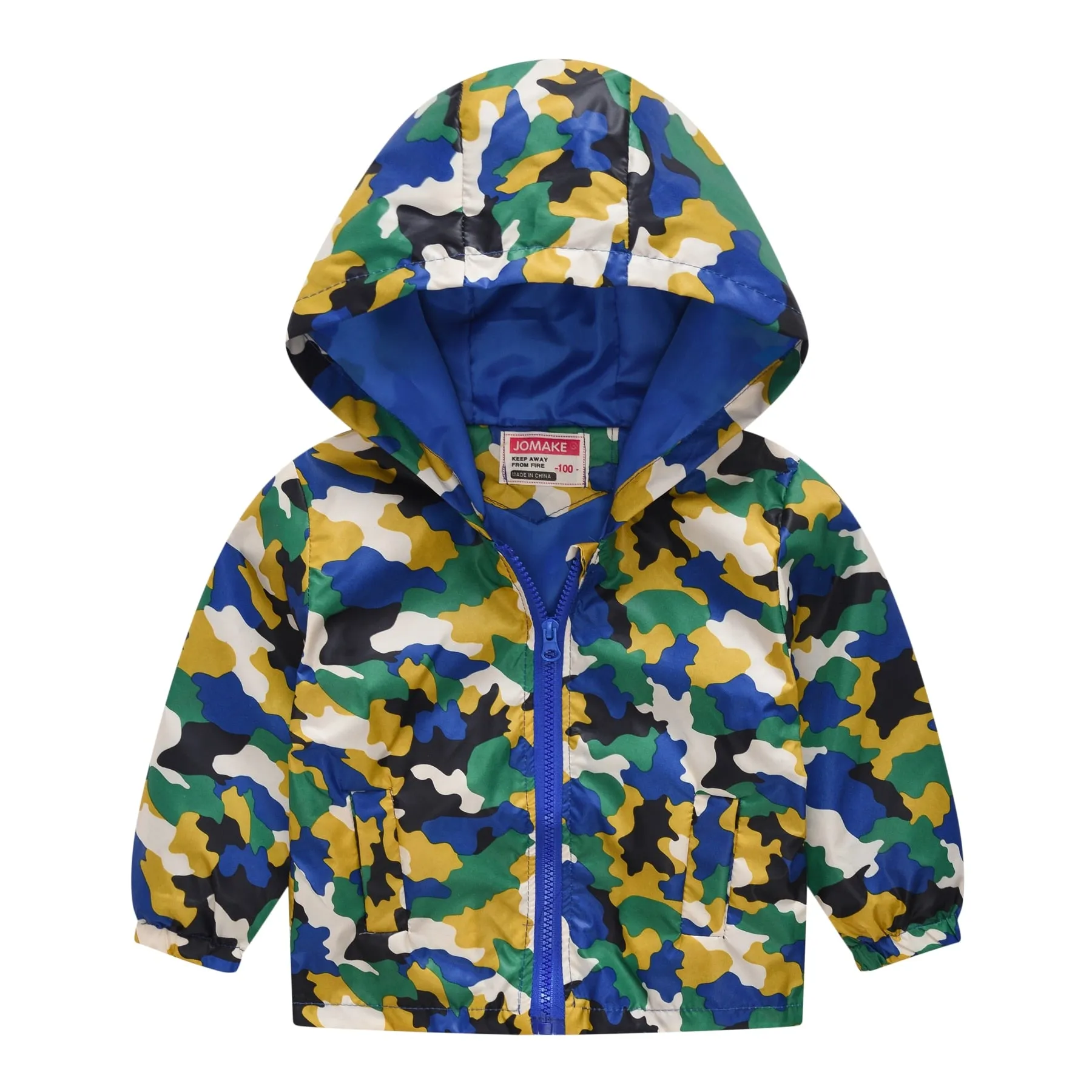 Cartoon Dinosaur Print Windbreaker Jacket for Kids Boys