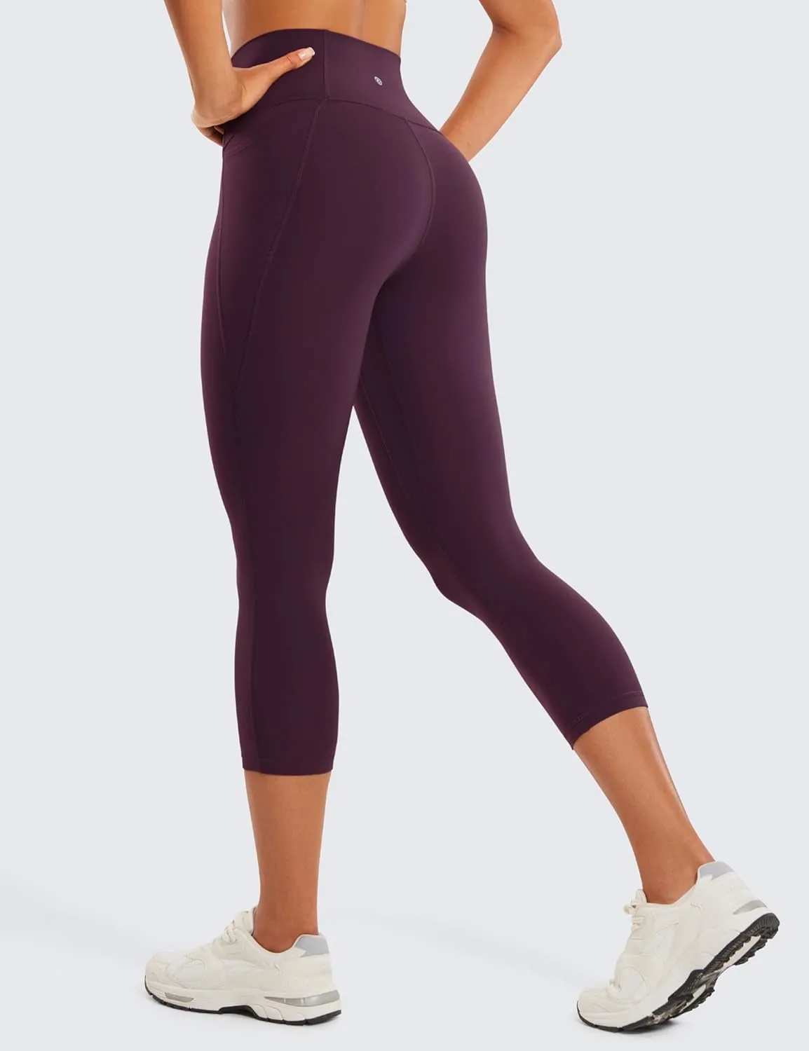 CRZ YOGA Womens Butterluxe Workout Capri Leggings with Pockets 21 Inches - High Waisted Gym Athletic Crop Yoga
