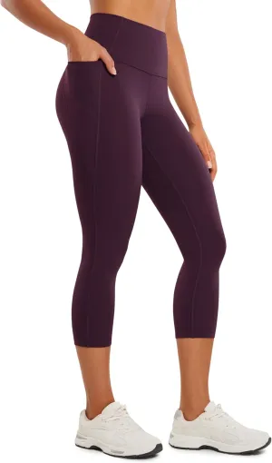 CRZ YOGA Womens Butterluxe Workout Capri Leggings with Pockets 21 Inches - High Waisted Gym Athletic Crop Yoga
