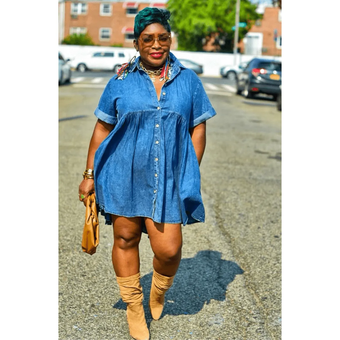 Deja Denim Baby Doll Shirt Dress