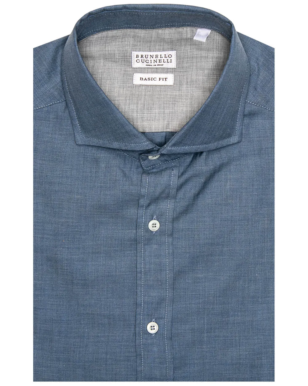 Denim Blue Herringbone Shirt
