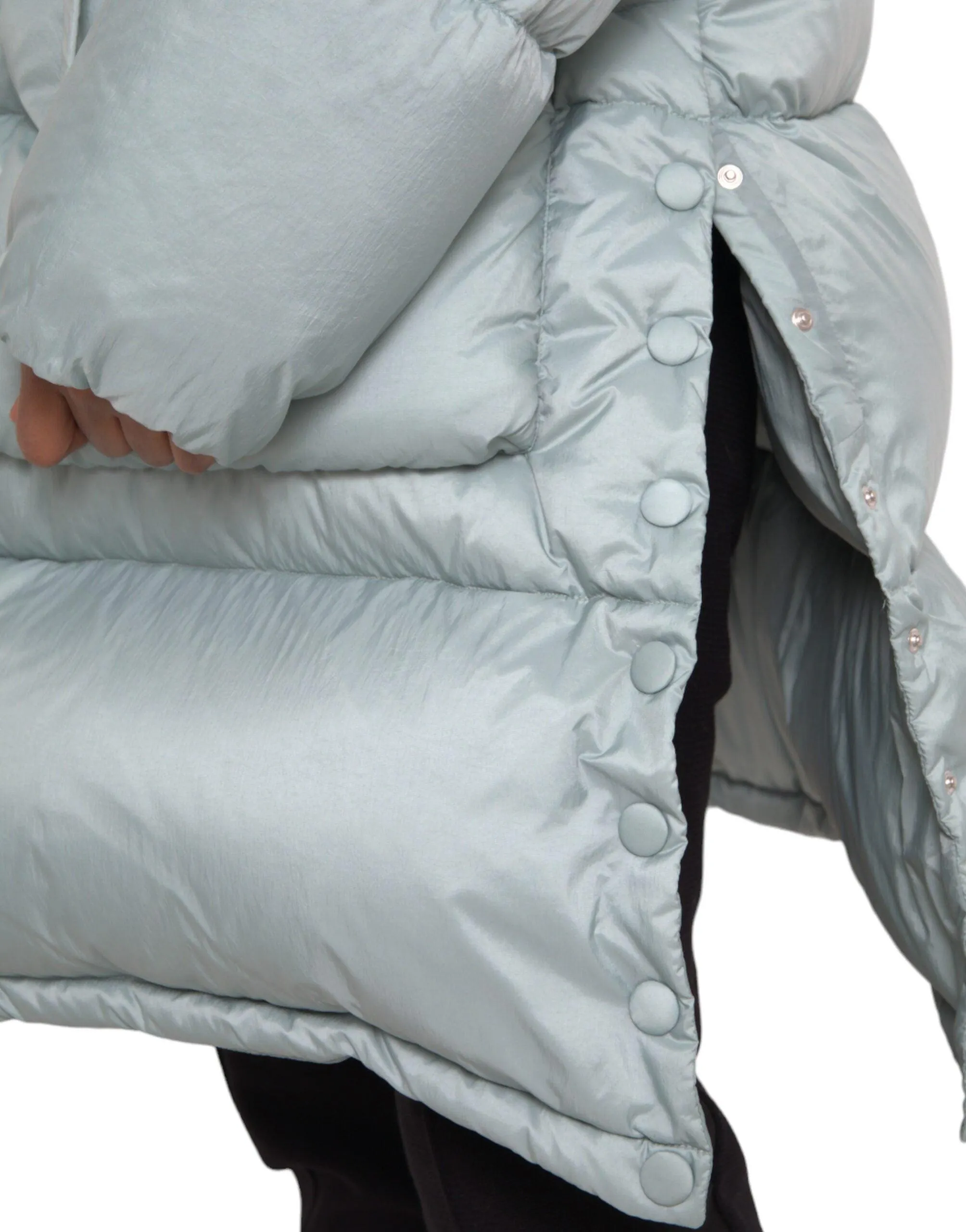 Dolce & Gabbana Light Blue Quilted Hooded Puffer Jacket Herre