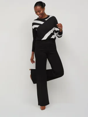 Essential High-Waisted Wide-Leg Jeans - Black