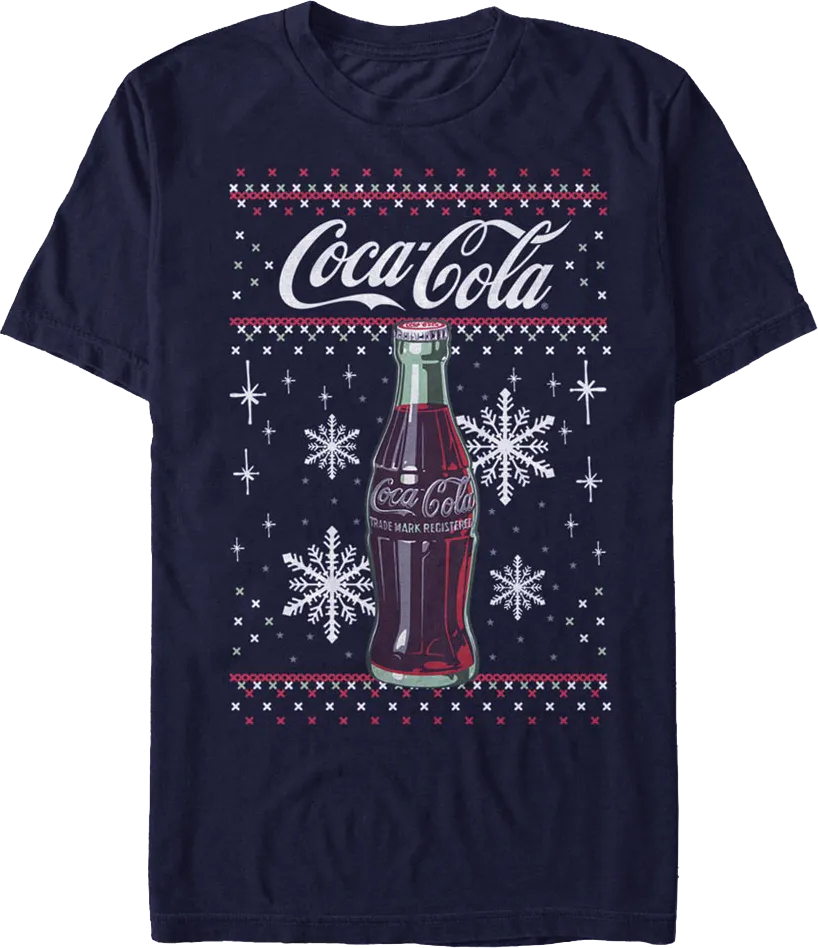 Faux Ugly Christmas Sweater Coca-Cola T-Shirt