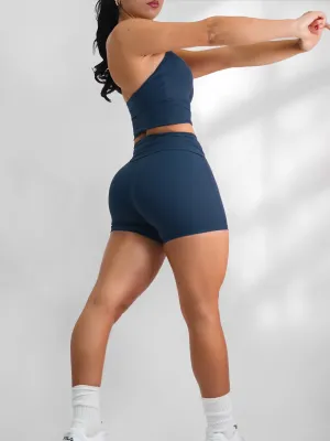 Foldable Yoga Shorts (Navy Blue)