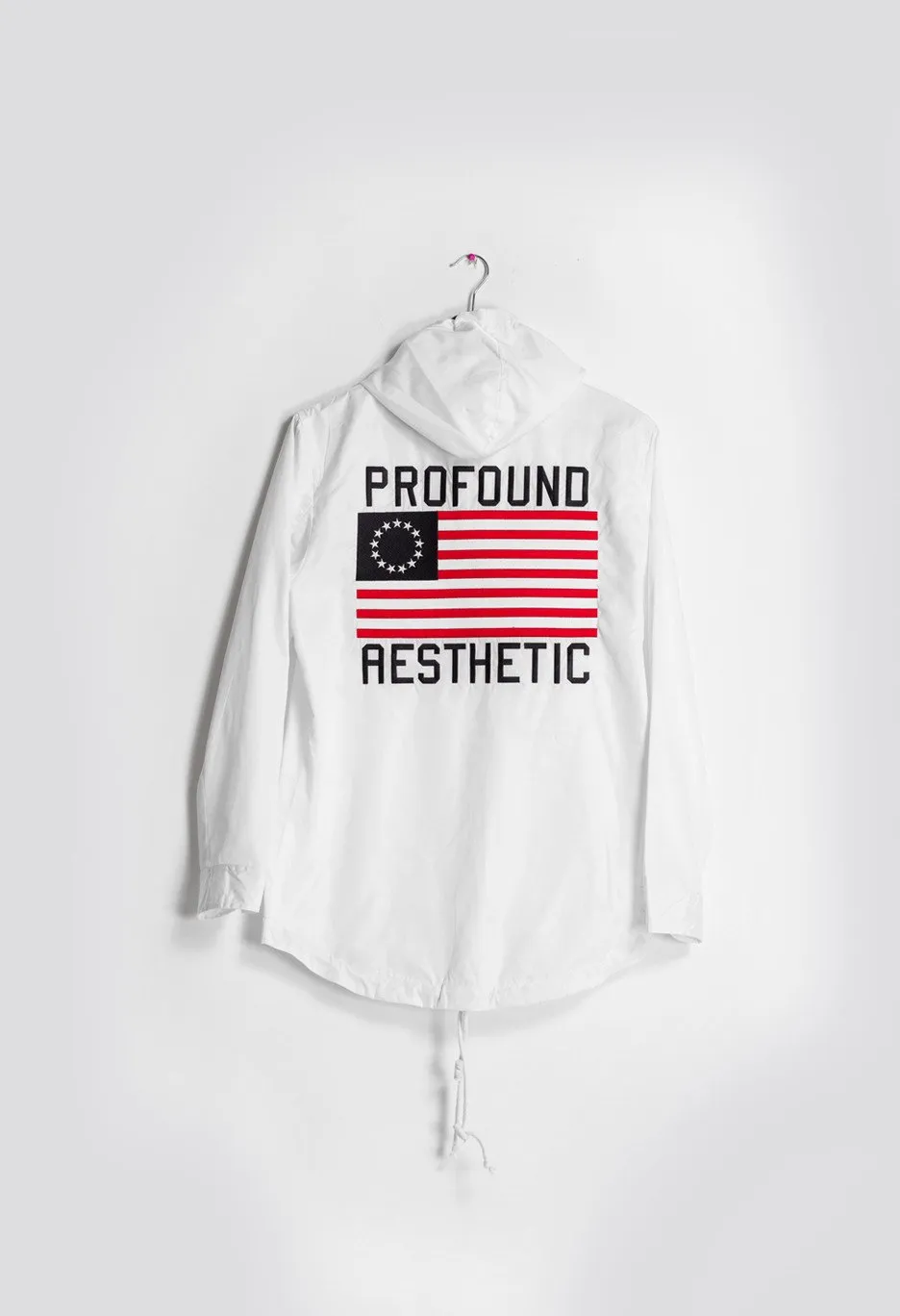 Four Flag Worldwide Hooded Windbreaker Coach Jacket in White