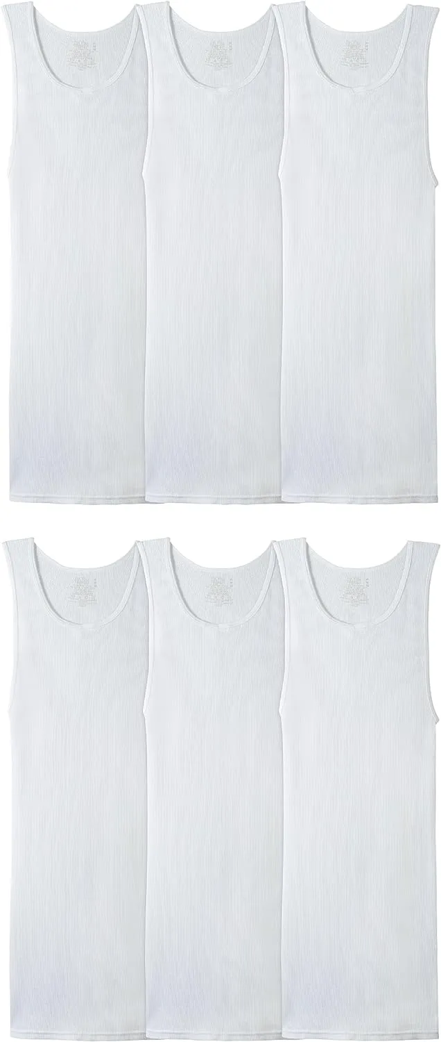 Fruit of the Loom Men's Sleeveless Tag Free Moisture Wicking Tank A-Shirt