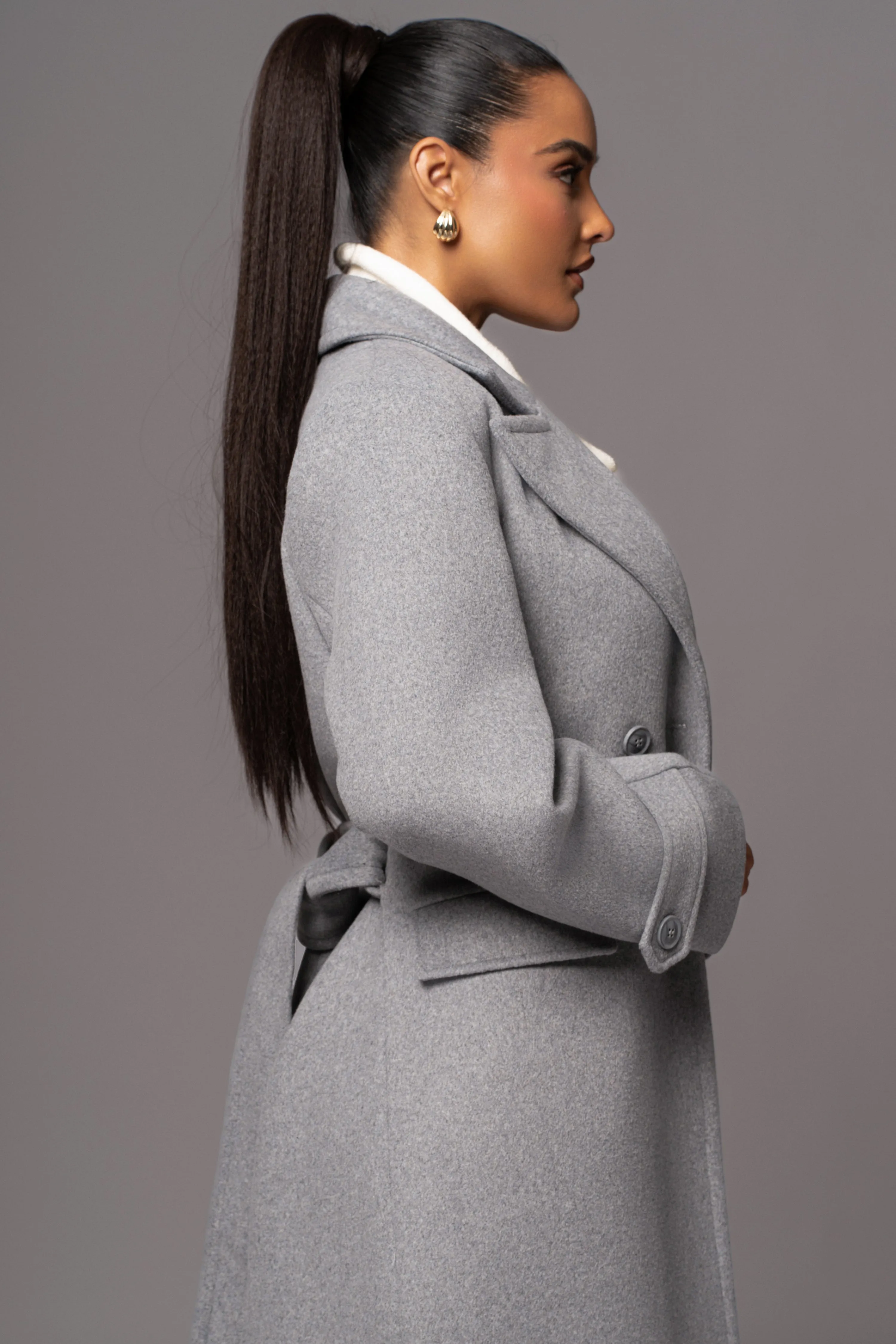 Grey Rain Or Shine Longline Coat