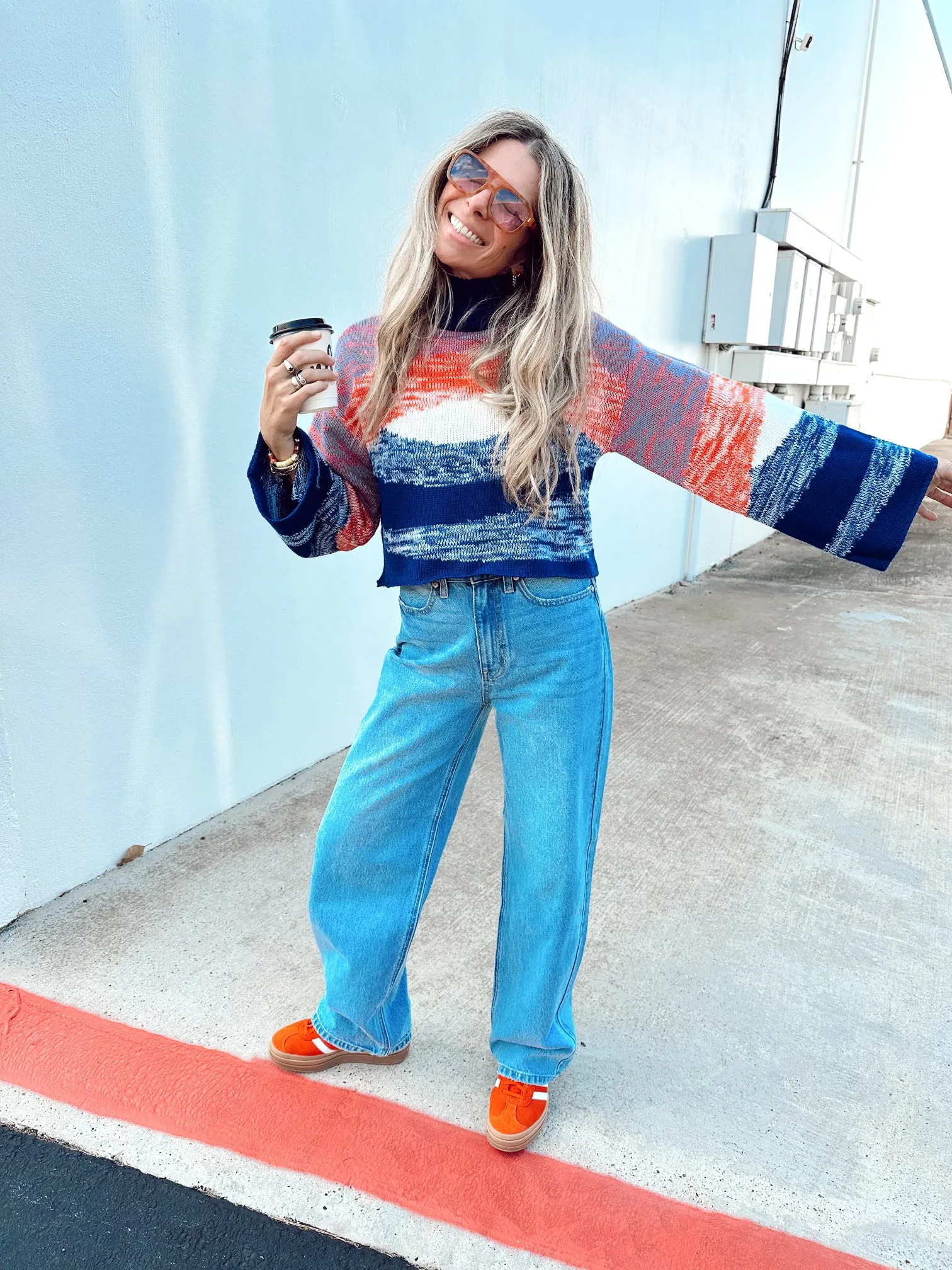 High Waisted Skater Jeans