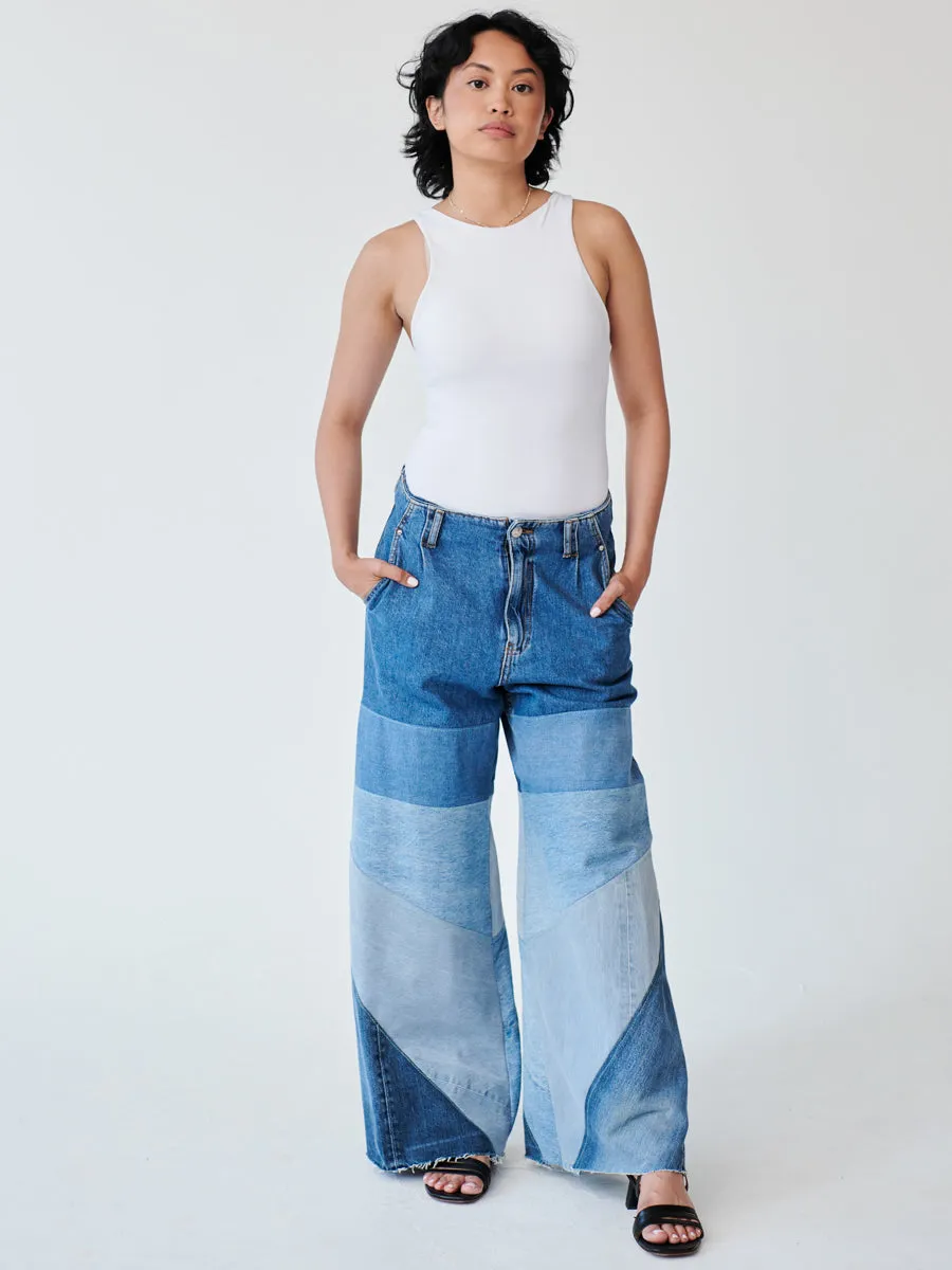 High Waisted Upcycled Oversized Wide Leg Jeans