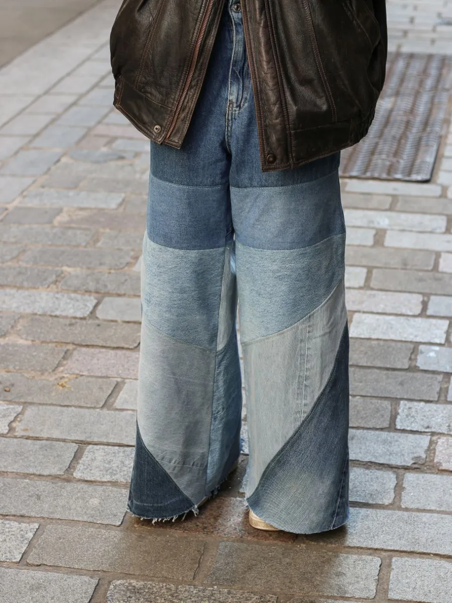 High Waisted Upcycled Oversized Wide Leg Jeans