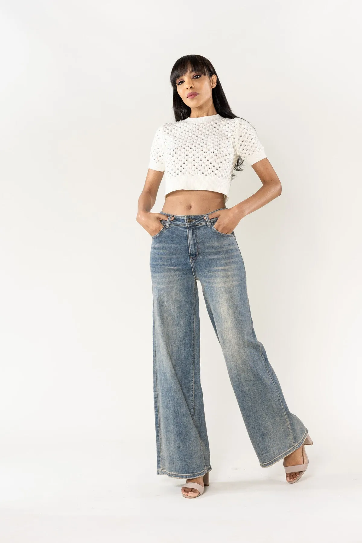 High-Waisted Wide Leg Jeans