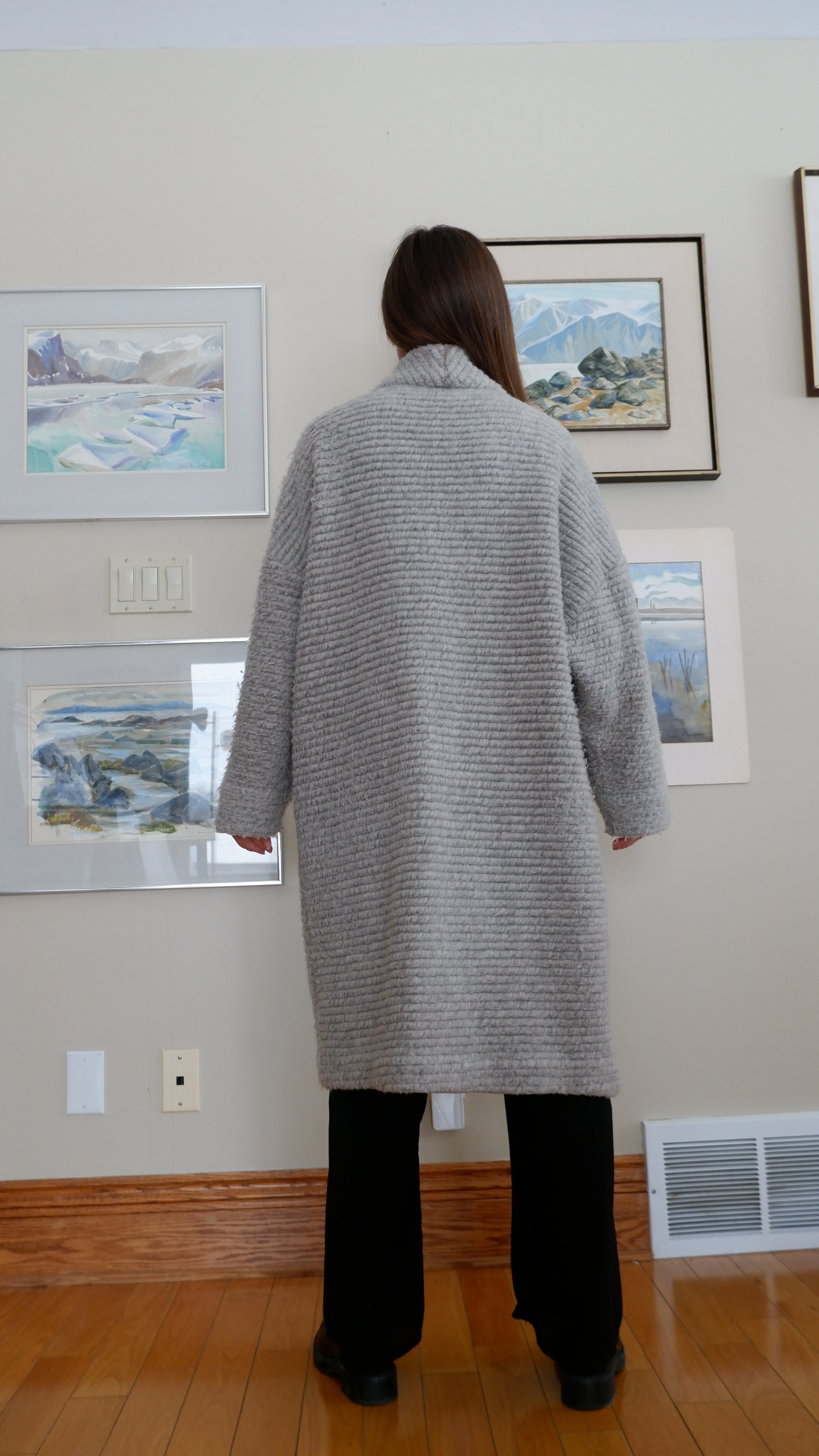 Horses Atelier Fuzzy Longline Grey Jacket - S/M
