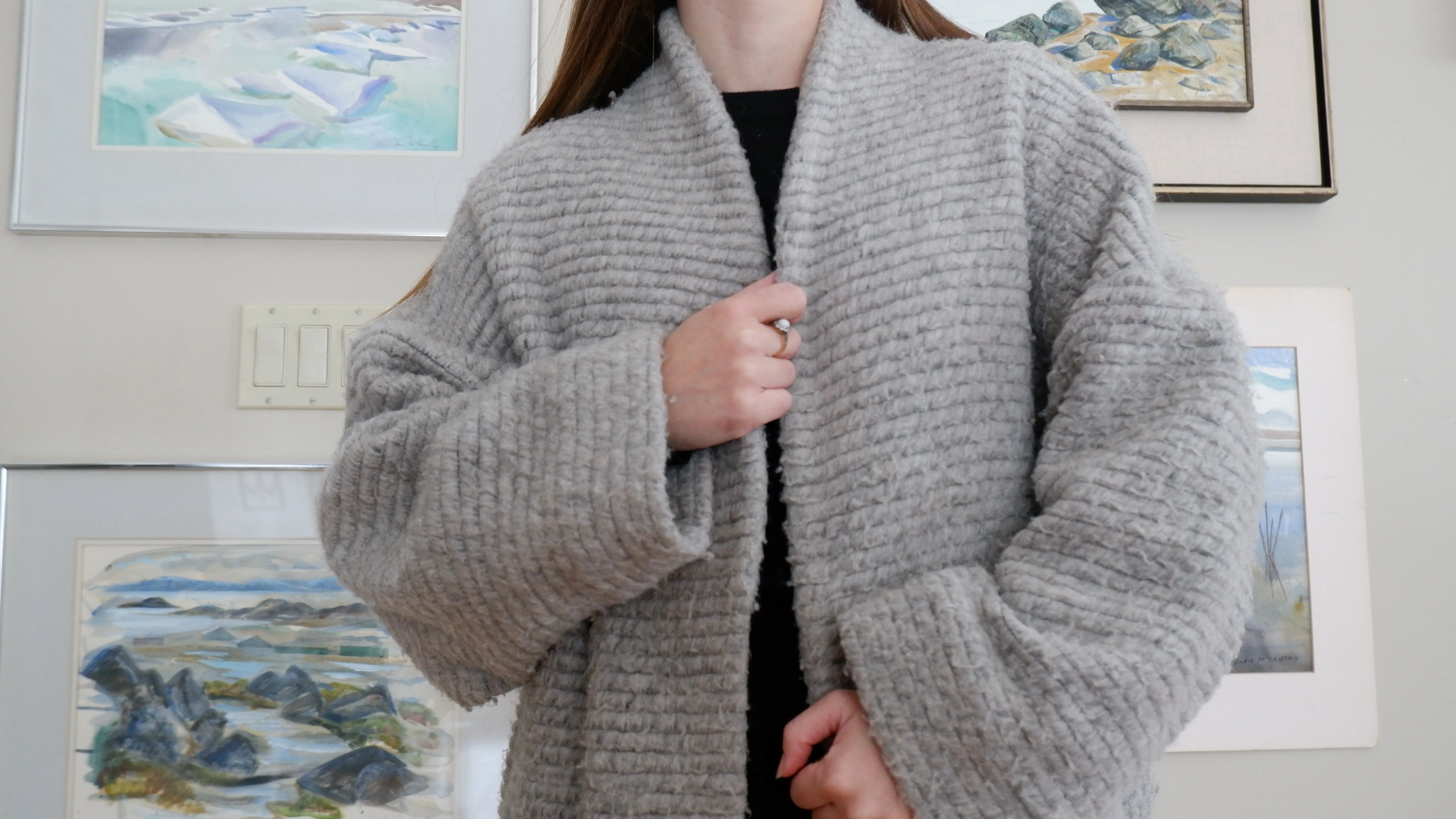 Horses Atelier Fuzzy Longline Grey Jacket - S/M