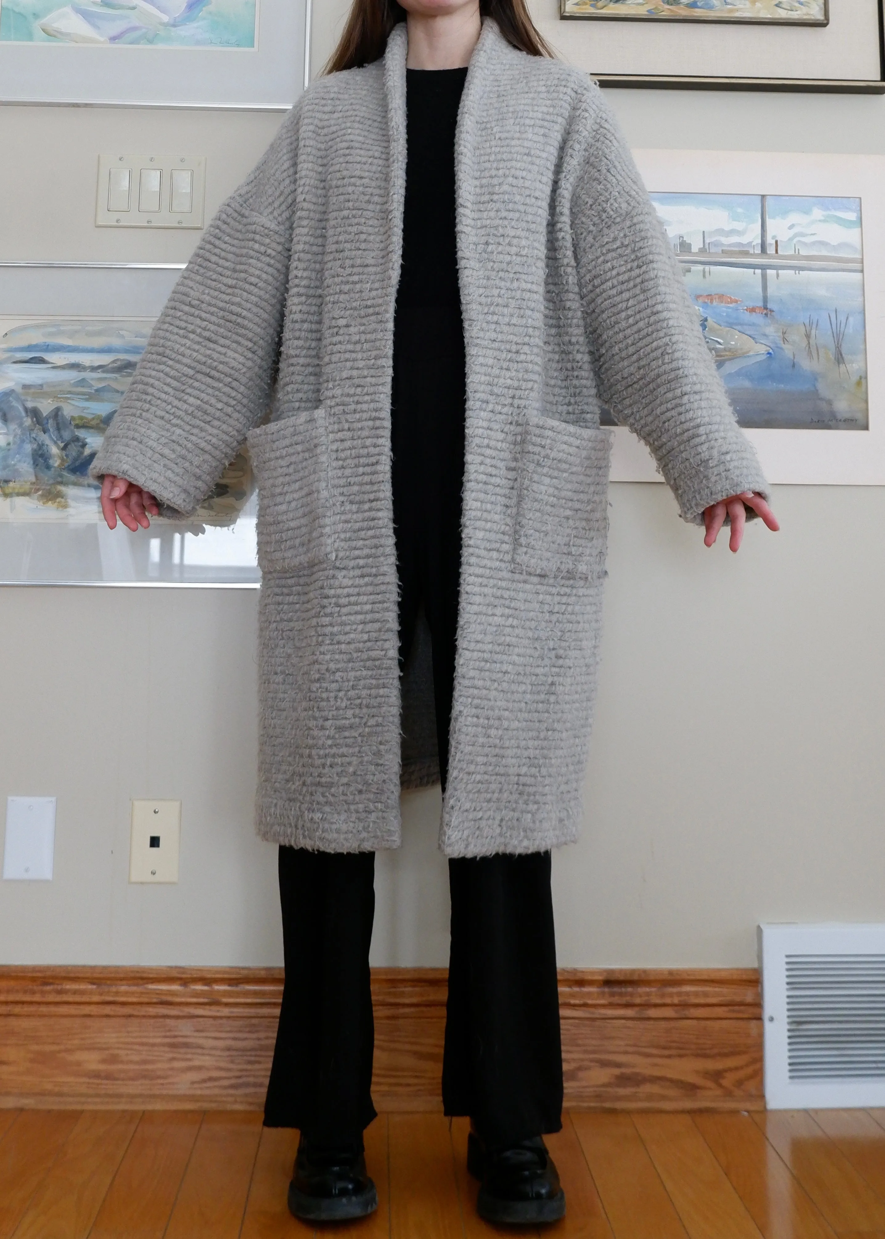 Horses Atelier Fuzzy Longline Grey Jacket - S/M