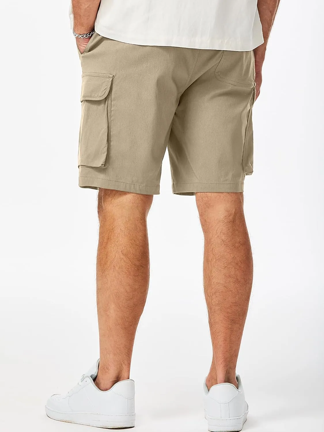 JMIERR Men's Stretch Cargo Shorts Casual Drawstring Classic Relaxed Fit Summer Short with Multi Pockets