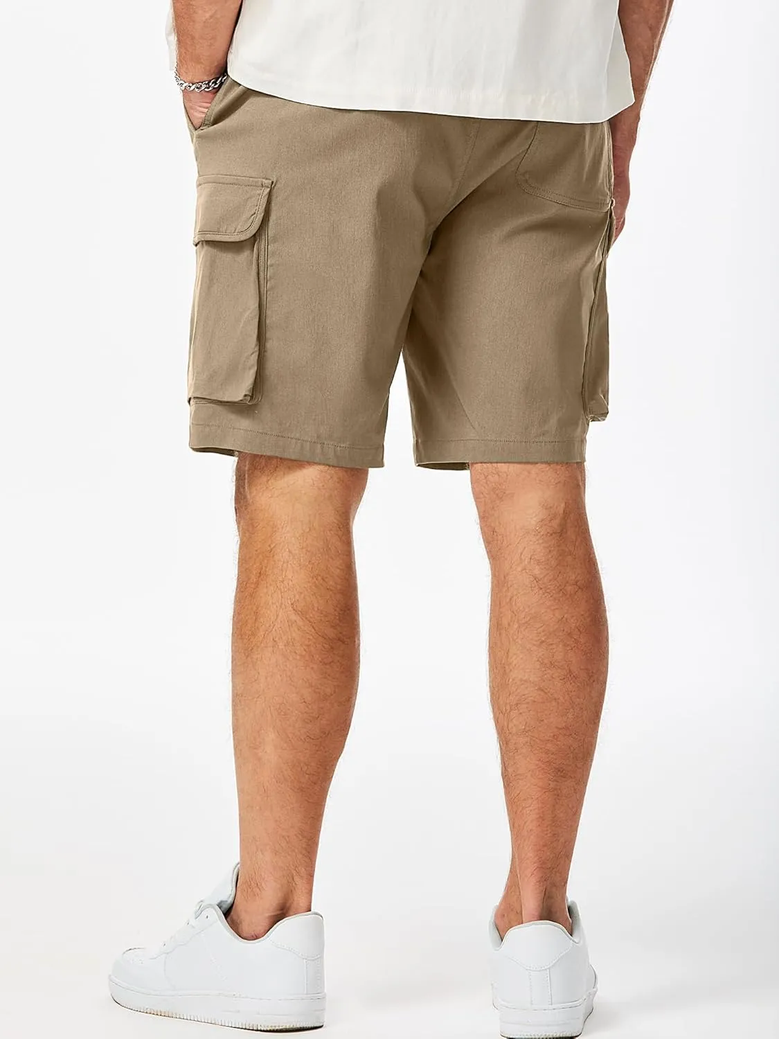JMIERR Men's Stretch Cargo Shorts Casual Drawstring Classic Relaxed Fit Summer Short with Multi Pockets