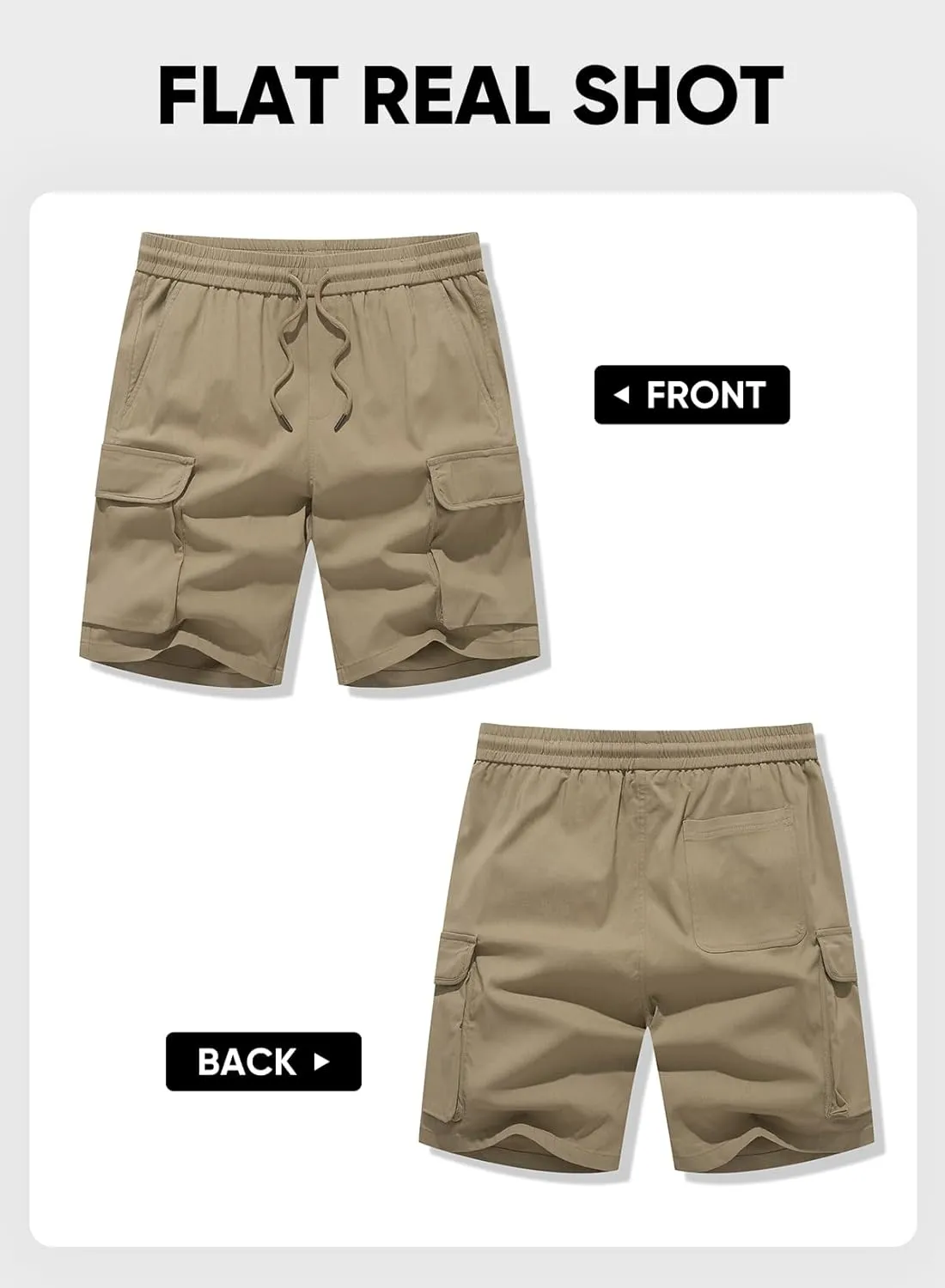 JMIERR Men's Stretch Cargo Shorts Casual Drawstring Classic Relaxed Fit Summer Short with Multi Pockets