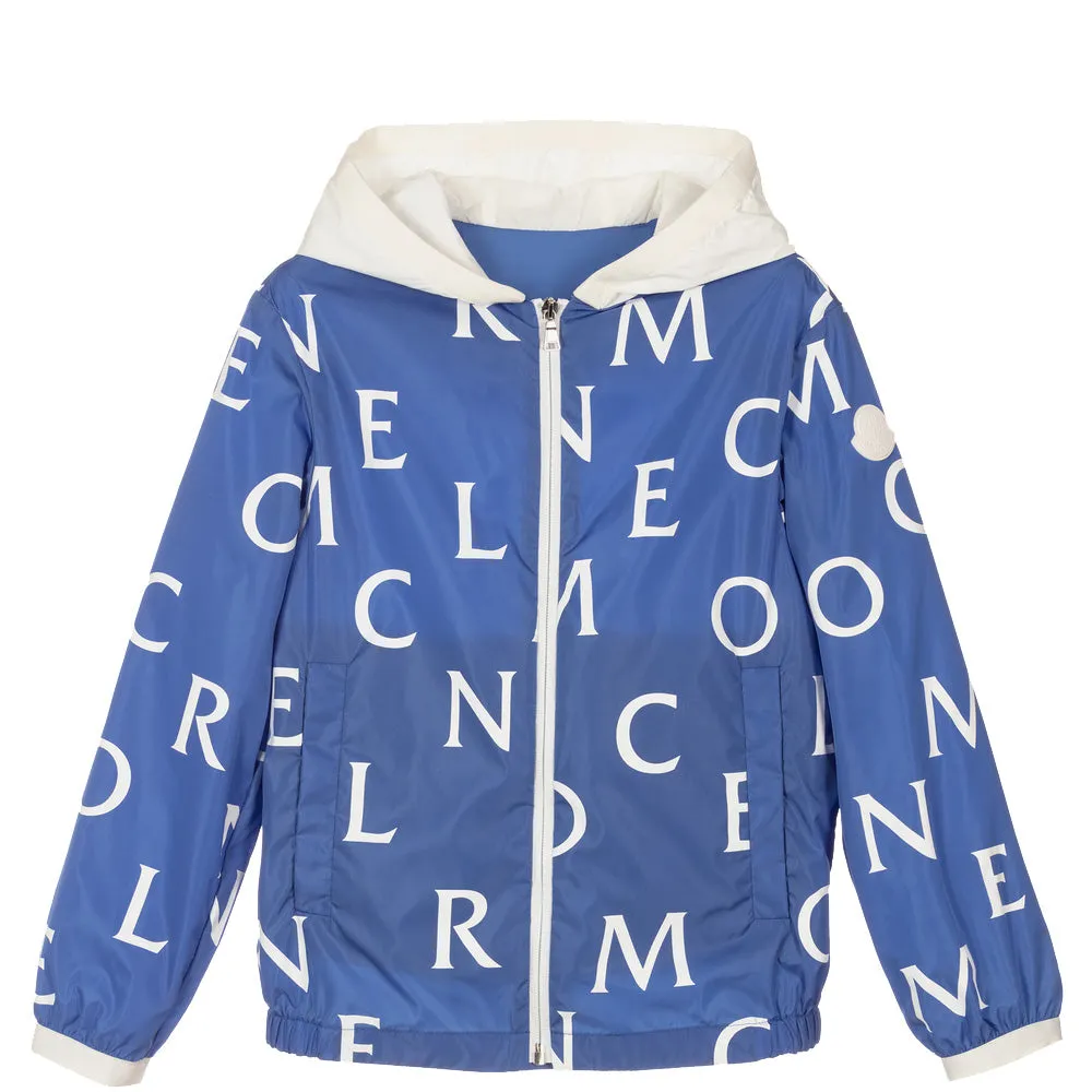 Kids Moncler Blue Logo Jacket