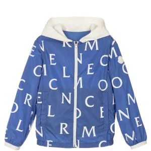 Kids Moncler Blue Logo Jacket