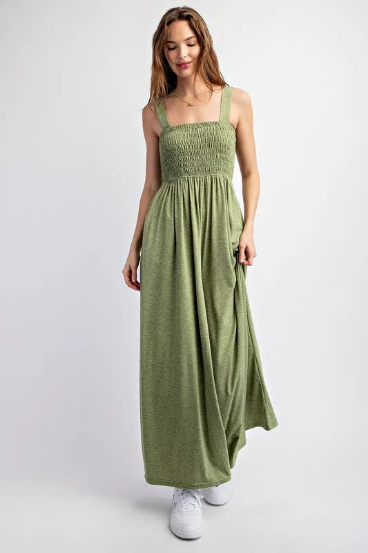 Leggy Luxe Smocked Wide Leg Jumpsuit