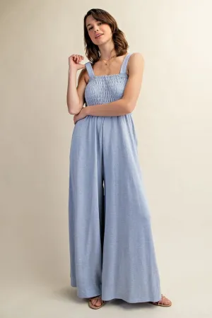 Leggy Luxe Smocked Wide Leg Jumpsuit