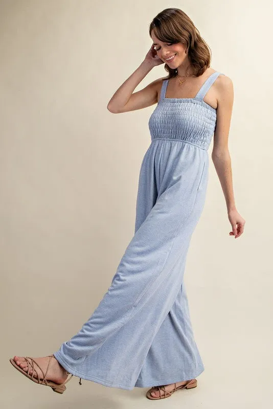 Leggy Luxe Smocked Wide Leg Jumpsuit