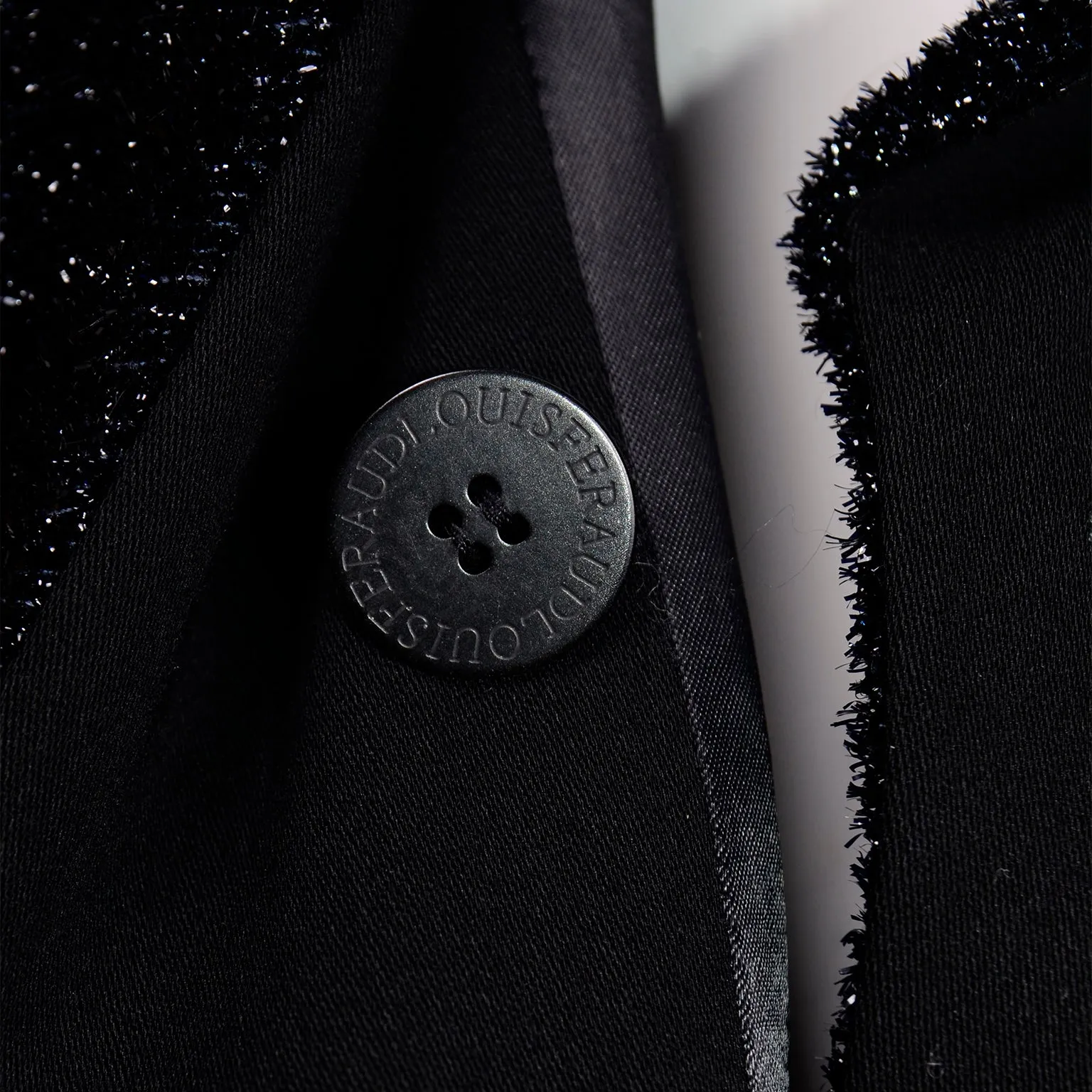 Louis Féraud Vintage Black Evening Blazer Coat With Sparkle Lapels