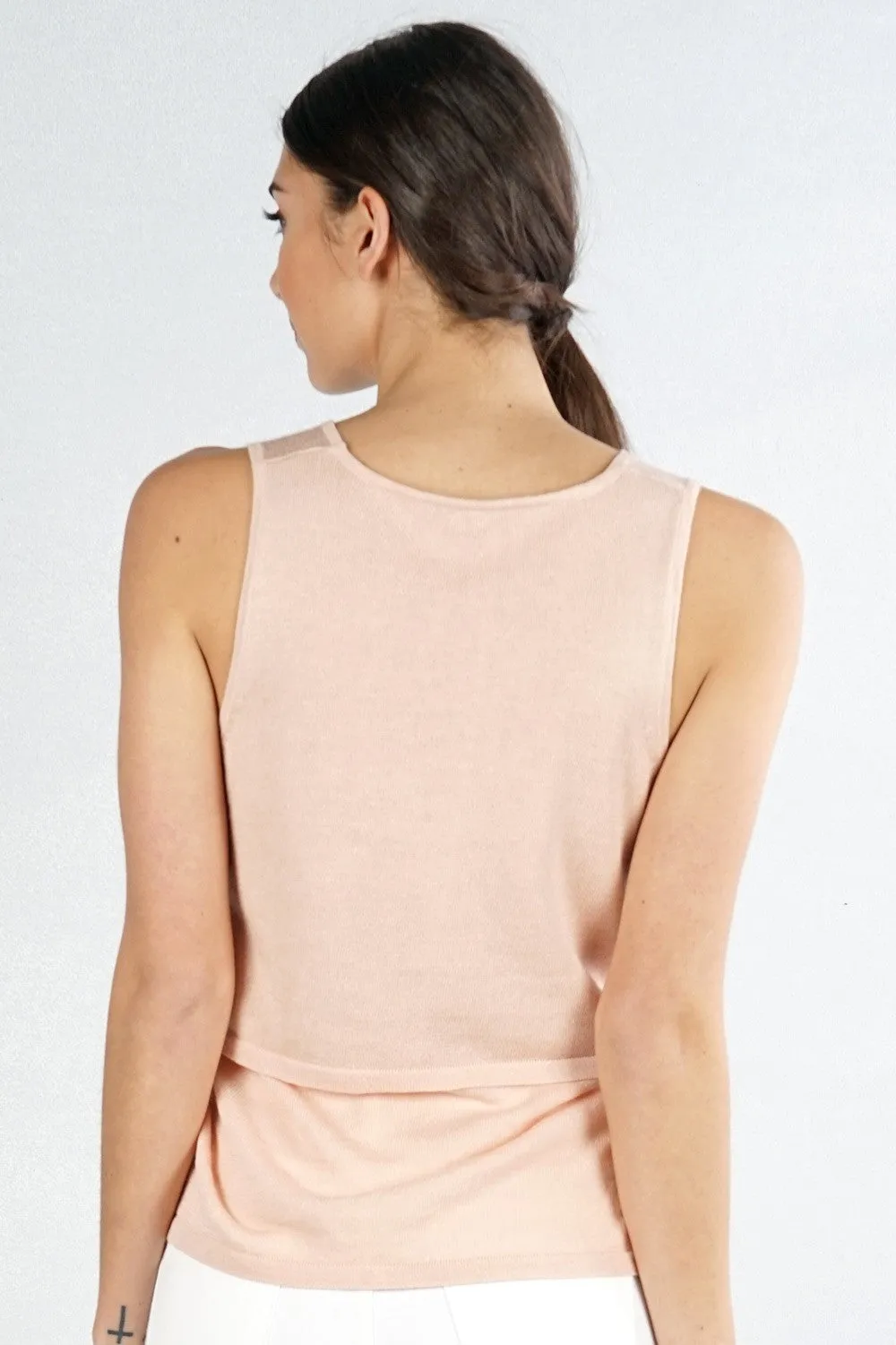Luxe Tie Front Sleeveless Sweater Tank
