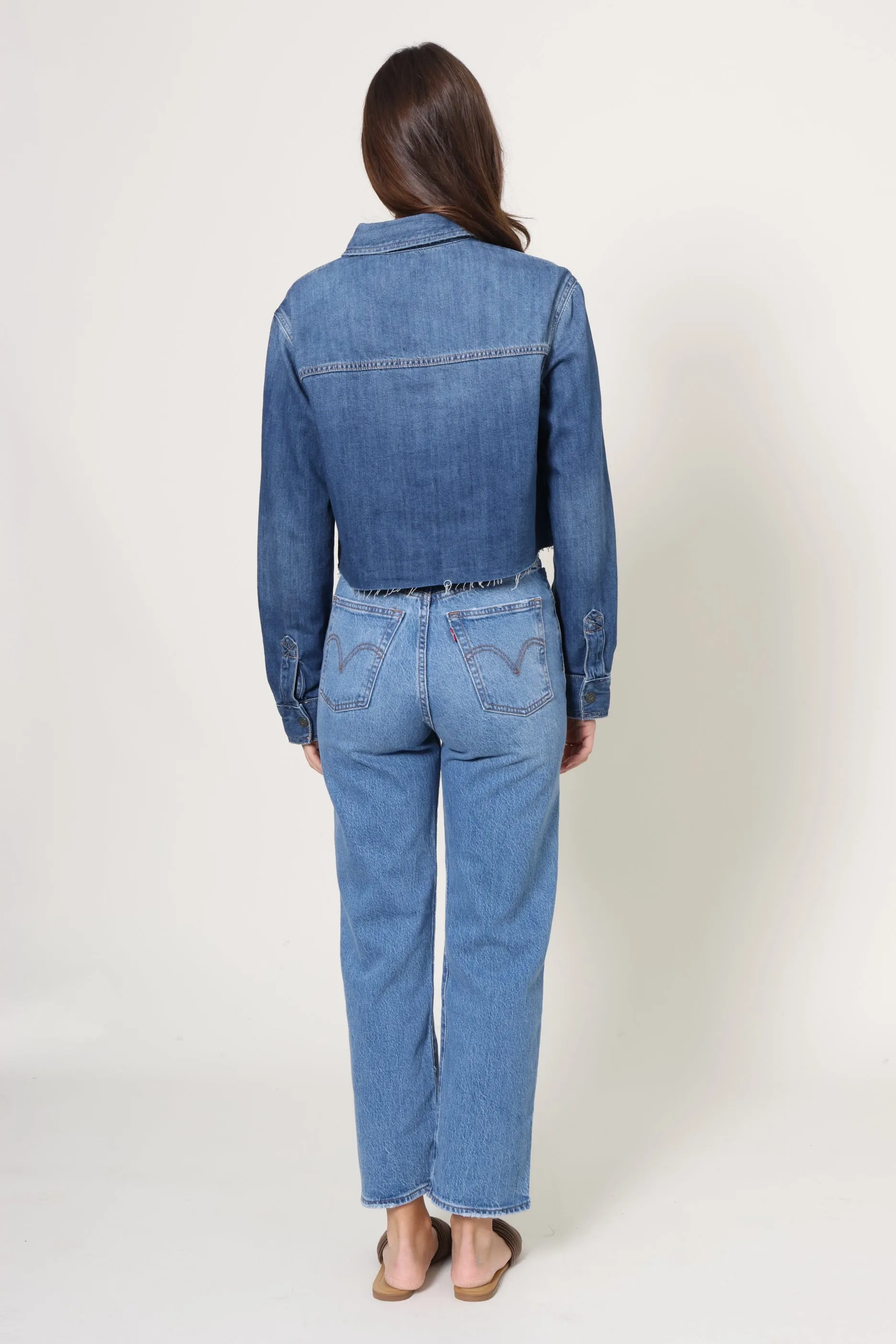 Medium Wash Denim Button Front