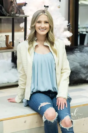 Megan Chiffon Tank (Ash Blue)