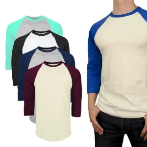 Men's 3/4 Raglan Sleeve Casual T-Shirt
