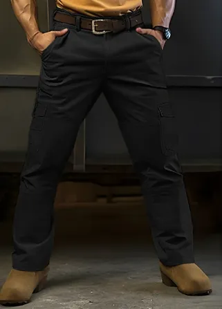 Men's Casual Black Cargo Pants in Baggy Fit | Perfect for Casual Days