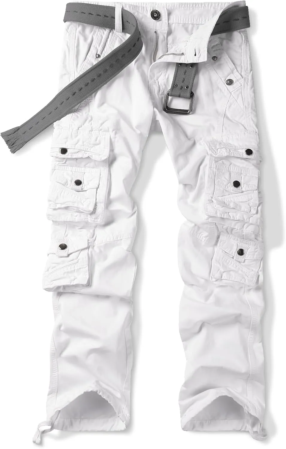 Men's Casual Cargo Cotton Relaxed Fit Tactical Outdoor Work Pants with Multi-Pockets